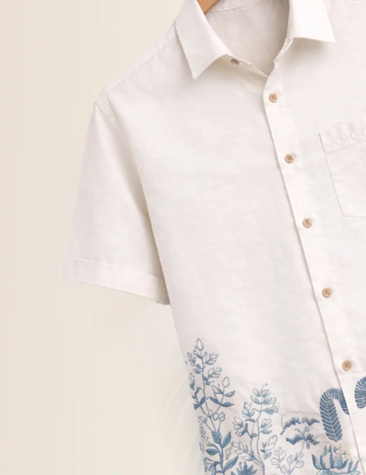 Bottom Flower Printed Men's Shirt - XPST